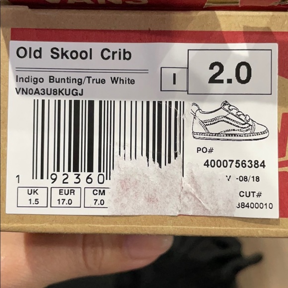 Old skool crib vans baby shoes size 2 - Picture 2 of 5